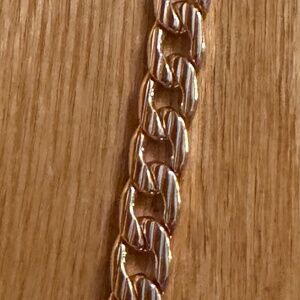 Stainless Steel 8 In Chain Bracelet Rose Gold Toned Classic Heavy Modern